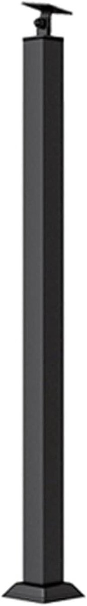 Trapleuning Set - Buitenleuning Ondersteuning - Veilige Toegang Creëren - Verstelbare Hoek Palen - 60-150cm Hout - Zwart