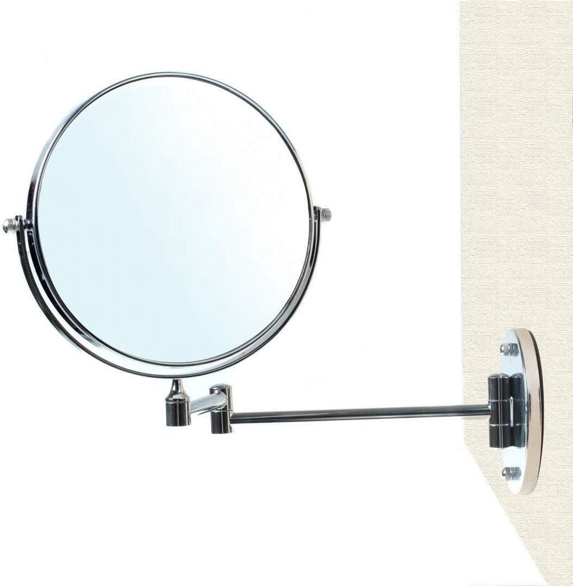 Wandspiegel Make-up - Cosmetica Spiegel - Badkamer Gebruik - Verstelbare Arm - 8 Inch - Chroom