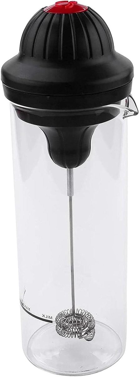 Elektrische Opschuimer Melk Foamer Koffie Maken Dubbele Lente 450ml Inhoud Zwart