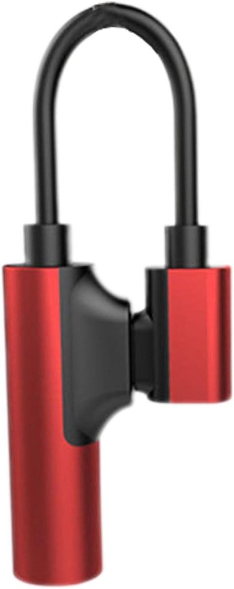 Type C Adapter - Audio Converter - Muziek Luisteren - 2 In 1 Functie - Compact Formaat - Rood