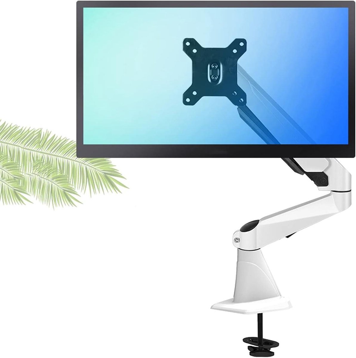Monitorarm - Bureauhouder - Ergonomisch werken - Gasveer verstelling - 15-27 inch - Wit