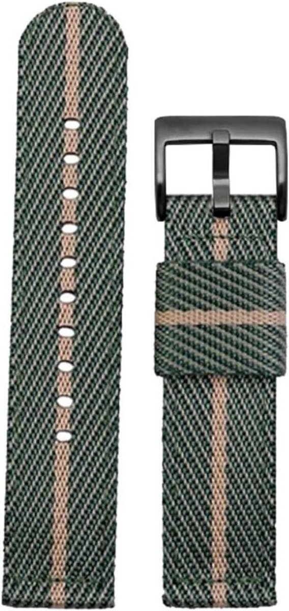 Horlogeband Nylon - Canvas band - Dagelijks gebruik - Roestvrijstalen sluiting - 18mm breed - Zwart