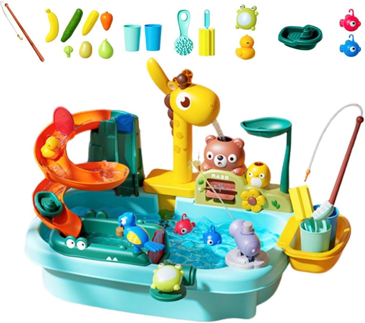 Speelgoed Keukenset - Kinderspeelgoed - Rollenspel - Stromend Water - 45 x 12 x 25 cm - Groen