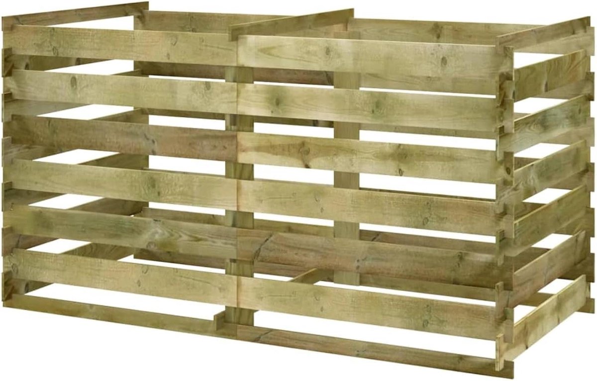 Compostbak Tuin - Afvalbak Tuinafval - Compost Snel Maken - Robuust Grenenhout - 180 cm - Groen