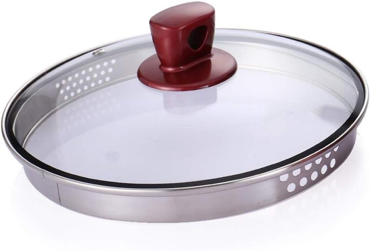 Glazen Pannendeksel - Vervangend Deksel - Koken - Gehard Glas - 32cm - Transparant
