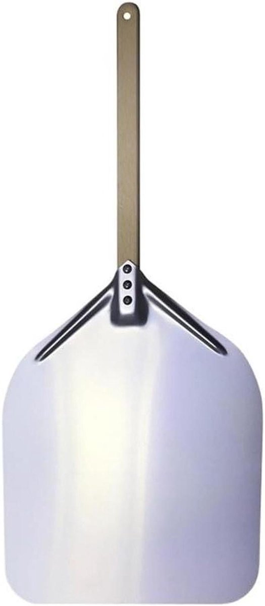 Pizzaschep Aluminium - Bakgereedschap Hout - Pizza Bakken - Perforatie Ontwerp - 40 cm - Zilver