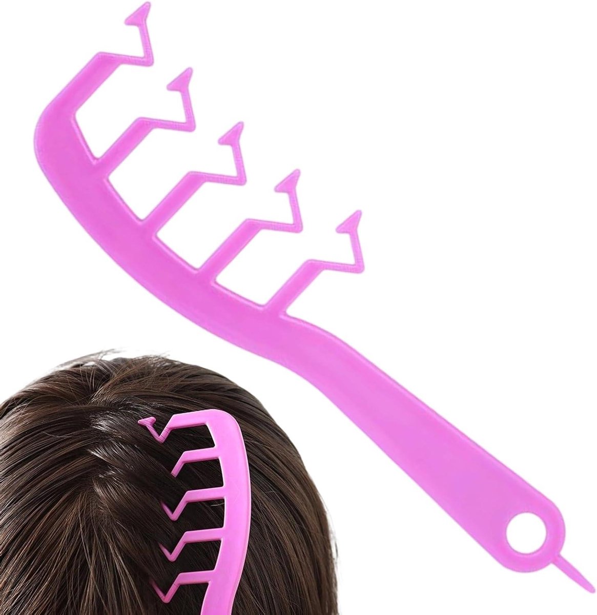 Brede Tanden Kam - Z-Vormige Haarversteviger - Haar Stylen - Antistatische Coating - 17.8 x 4.7 cm - Zwart