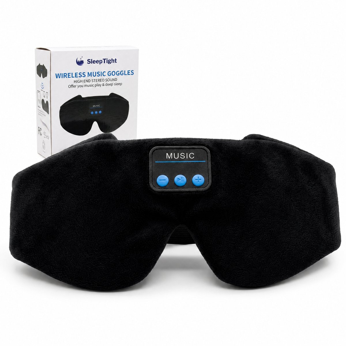 Sleeptight - Slaapmasker Bluetooth 3D - Luxe Oogmasker tegen Wallen - 100% Verduisterend - Traagschuim - Migraine masker - Koptelefoon - Verstelbaar