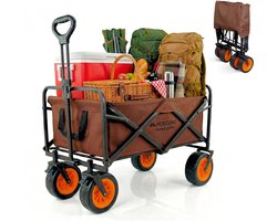Mobiclinic Duna Pro Plus - Bolderkar Opvouwbaar Luchtbanden - Opvouwbaar - Strandtuintransportwagen - XL inhoud (10O L) - 100x58x60cm - Tot 100 kg draagvermogen - Brede 360º Wielen - Rood