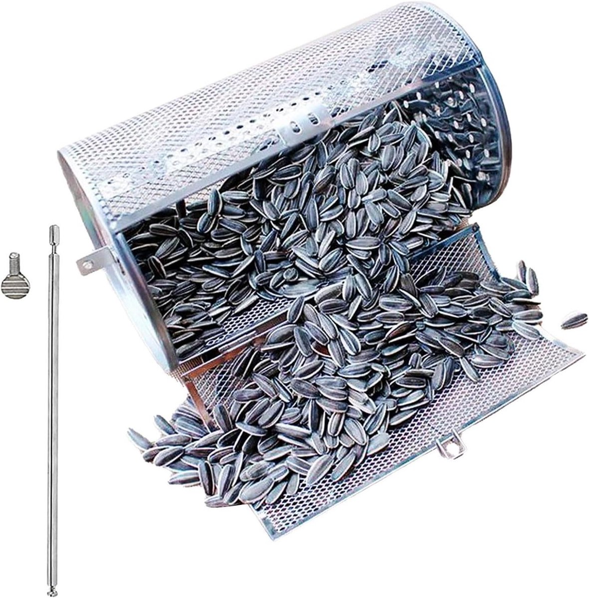 Draaibare Grillmand - RVS Mandje - Gelijkmatig Grillen - 360 Graden Rotatie - 22 x 14.5 cm - Zilver