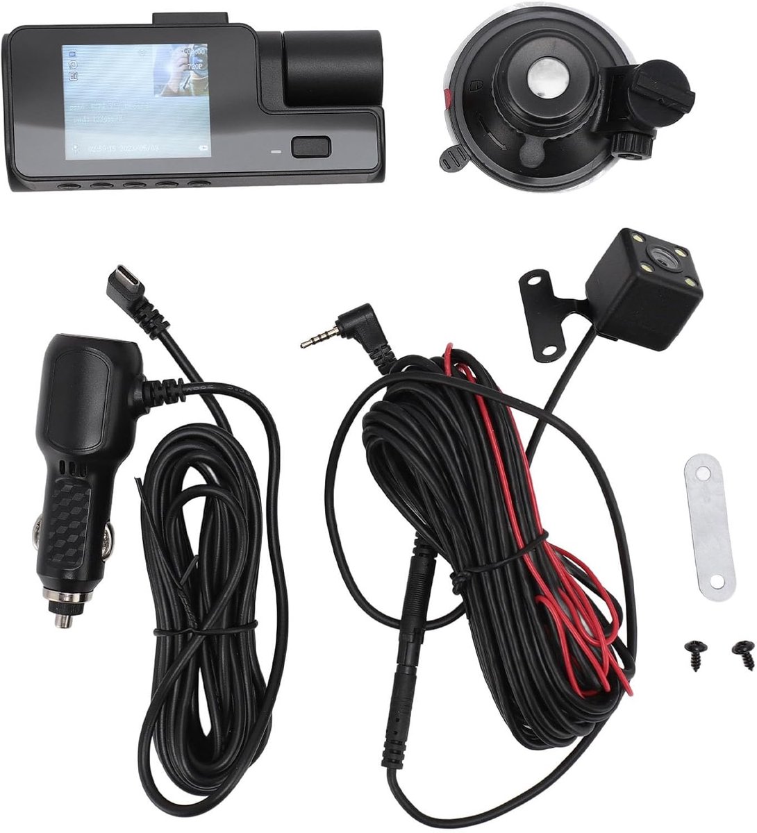 Dashcam 3 Kanaals - Auto Camera - Veilige Rit - Draadloze Bediening - 15 x 11 x 7 cm - Zwart – foto 4