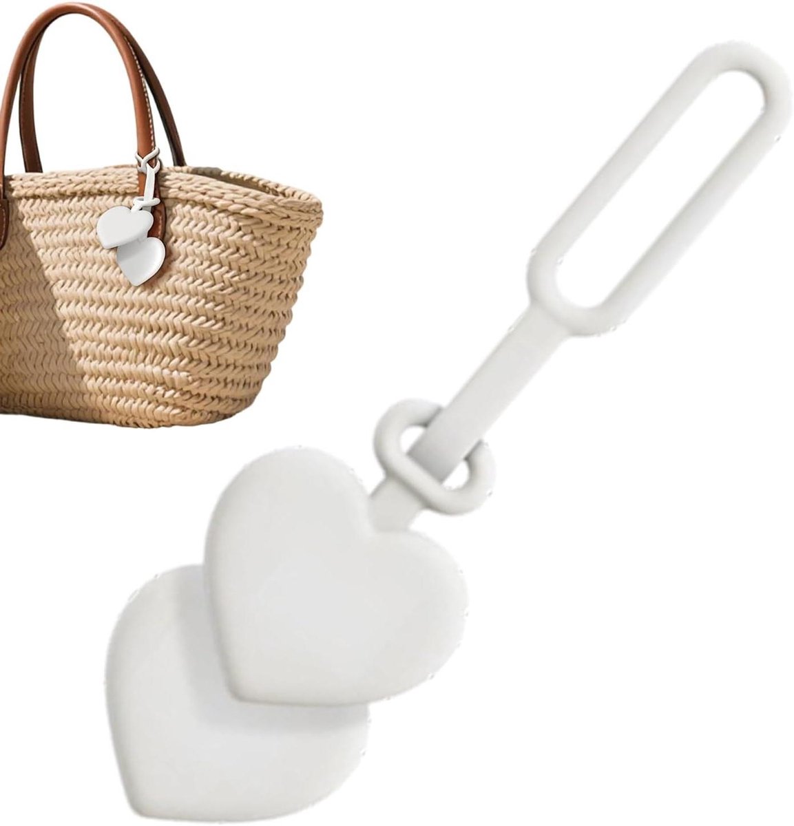 Reishoedclip - Hoedenhouder tas - Veilig opbergen - Magnetisch hartdesign - 14 cm - Wit