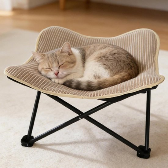 Kattenstoel Opvouwbaar - Draagbare ligstoel - Rust en spel - Opvouwbaar en draagbaar - 54 x 13 x 15 cm — afbeelding 4