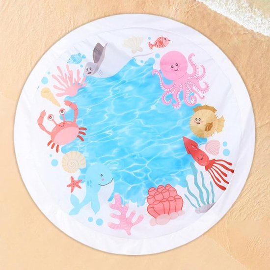 Baby Strandbadje - Watermat Opblaasbaar - Buiten Spelen - Draagbaar 2-in-1 - 140x140cm - Multicolor — afbeelding 2