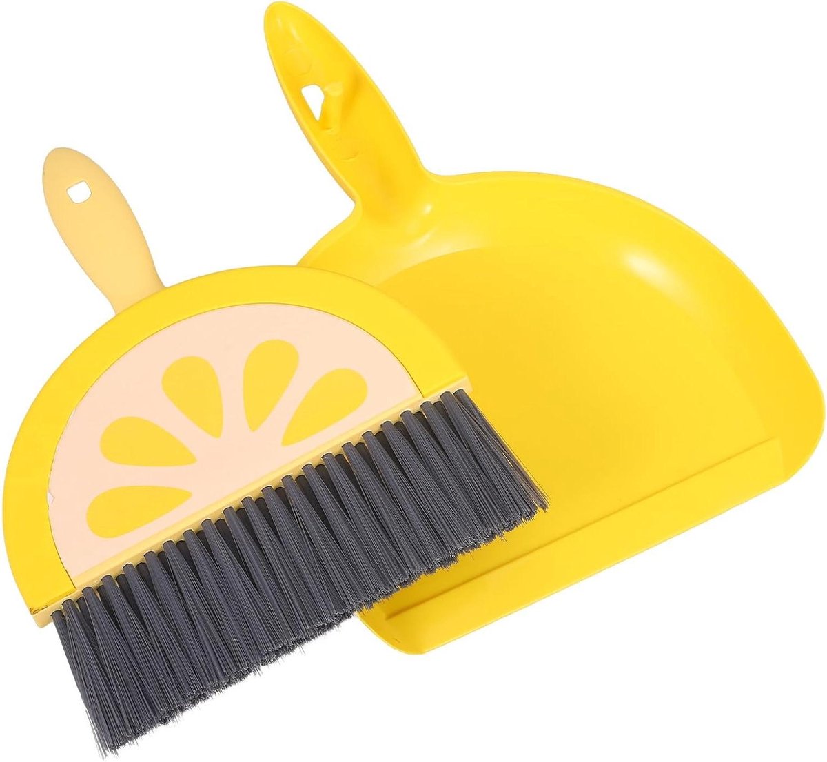 Mini Stoffer Set - Kleine Bezem - Bureau Schoonmaken - Compact Ontwerp - 23 cm - Geel