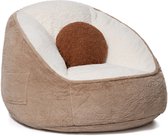 HOMMPA Zitzak Stoel van Kunstbont – Bean Bag Fauteuil als Cadeau – Comfortabele Bodemstoel voor Woonkamer & Slaapkamer – Kokosbruin – 75x60x60 cm
