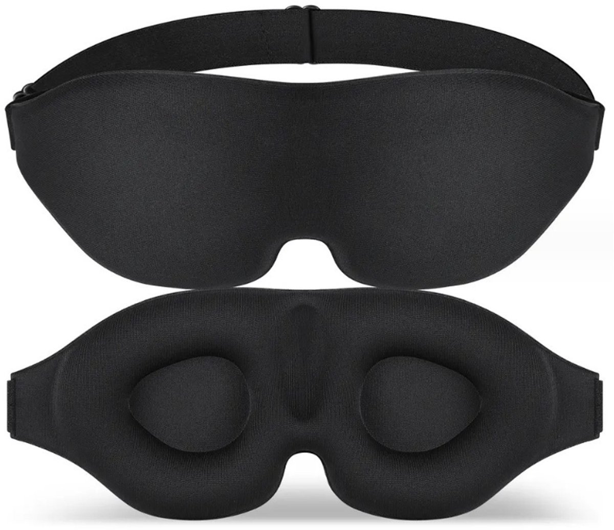 TOVBMUP Slaapmasker - Nachtelijk oogmasker - Luxe oogmasker - met verstelbare banden - 3D-contour - voor zijslapers - Ideaal voor reizen, dutjes - Zwart