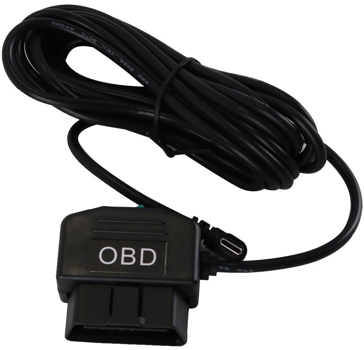 Dailygoods - OBD Voedingskabel met Schakelknop voor Dashcams