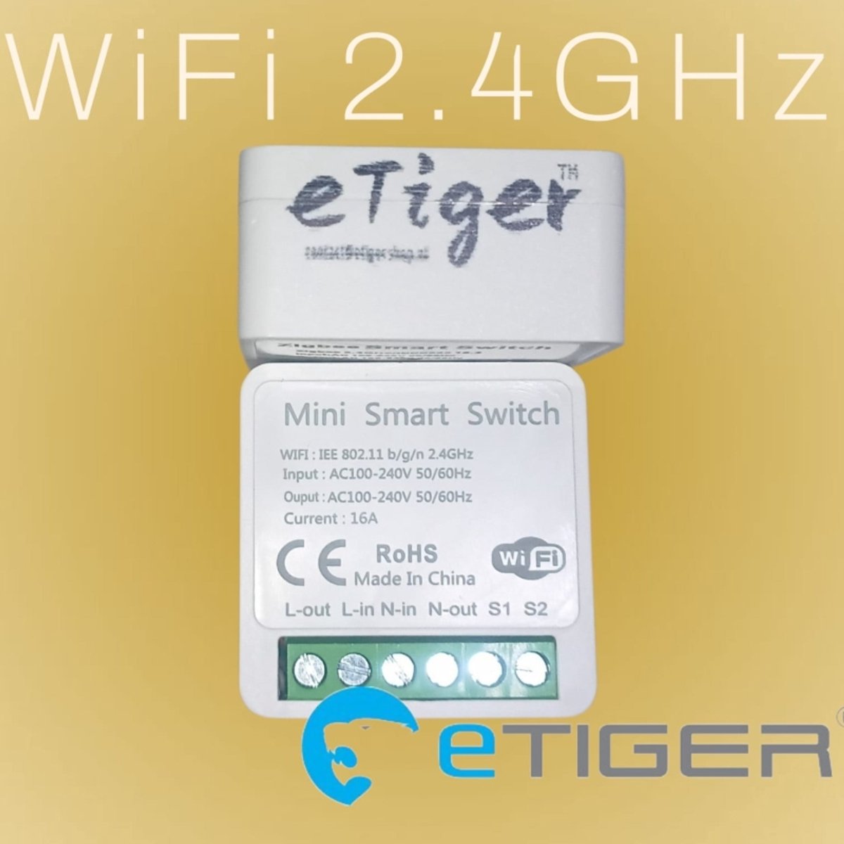 ETIGER® 16A 240V WiFi Smart Home inbouwschakelaar