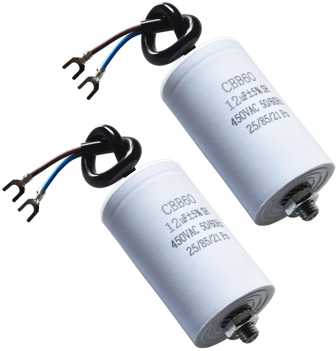 Dailygoods - Set van 2 Motorcondensatoren 12µF 450V met Schroeven
