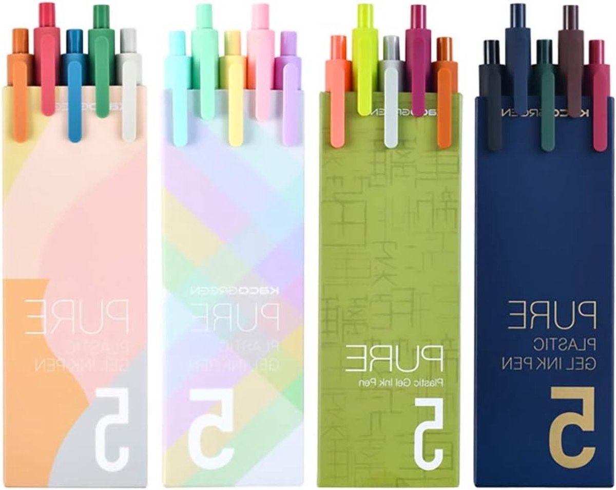 Retractable Gelpen met Extra Fijne Punt 0.5 mm - Set van 20 Kleuren voor Creatief Schrijven en Tekenen
