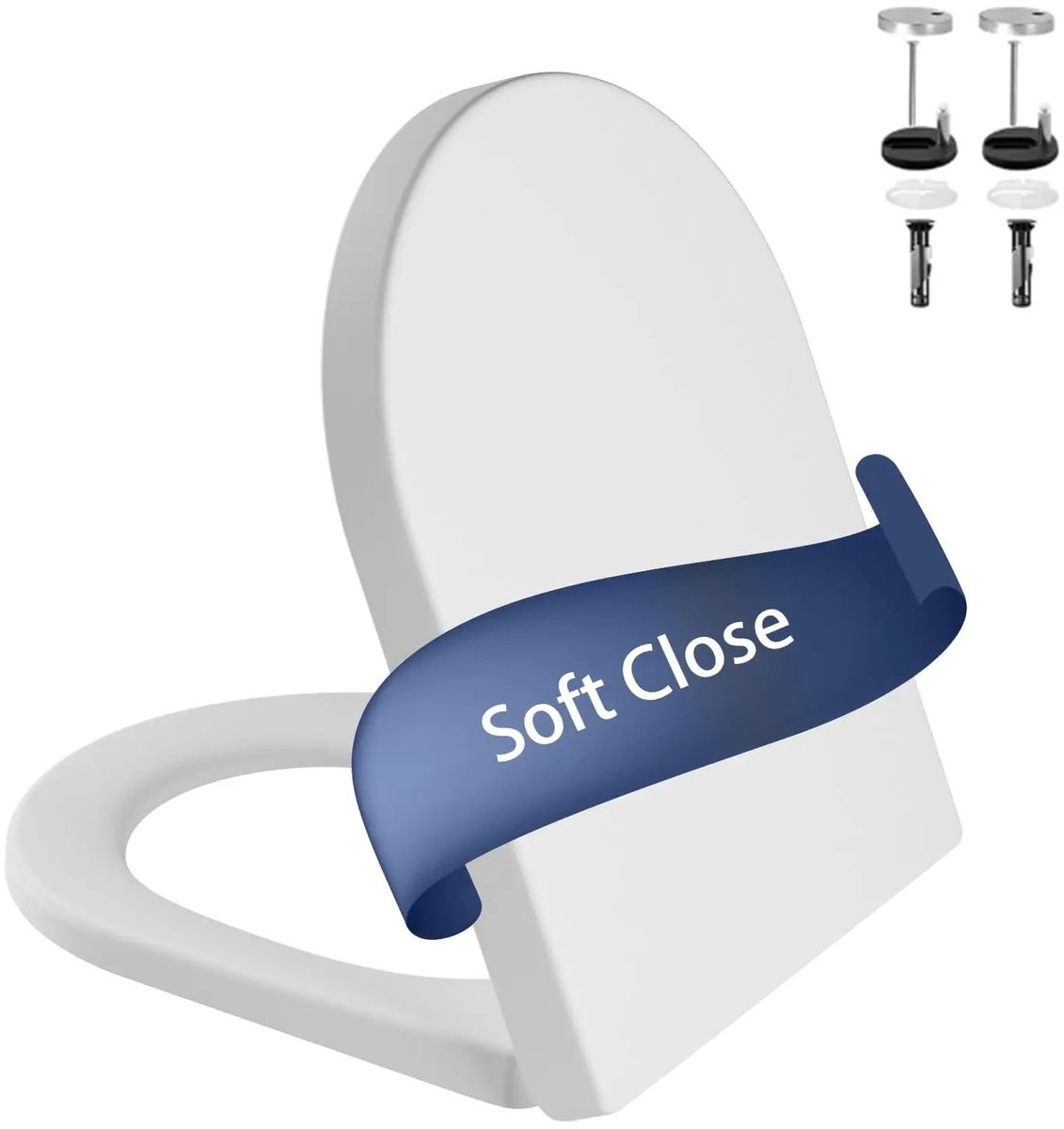 Cellista Toiletbril D-vorm - WC Bril met Softclose - Quick Release Toiletzitting - Antibacteriële Toiletbril - 45,4 x 35,9 cm
