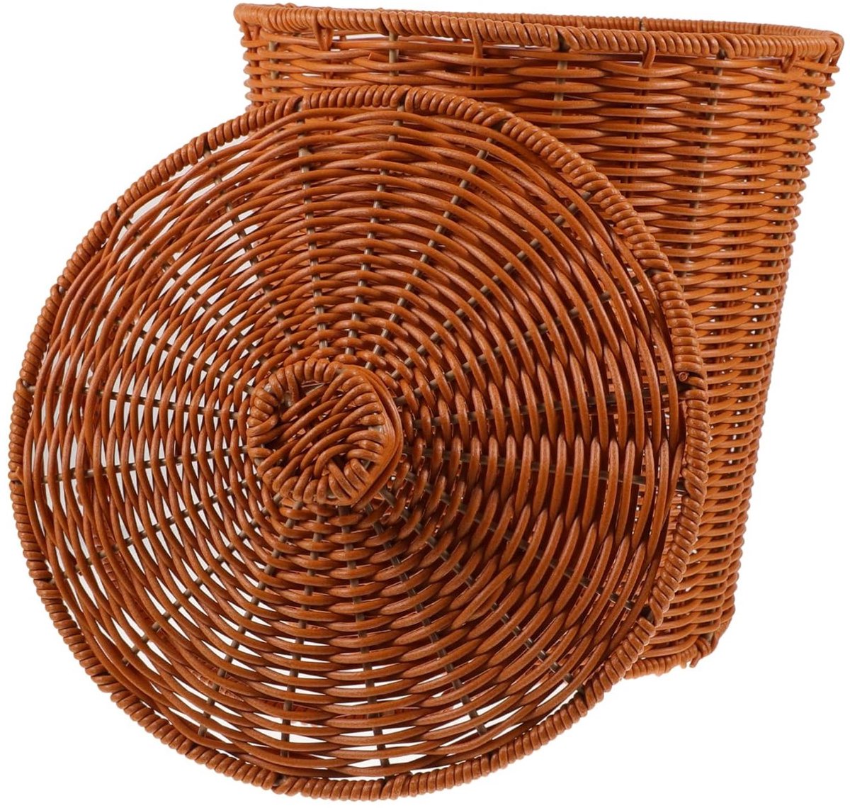 Rotan Prullenbak Mand - Rieten Organizer - Thuis Opslag - Met Deksel - 28 cm Hoog - Lichtbruin