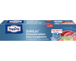 Toppits Safeloc Zip-Diepvrieszakken - 3 liter - 15 stuks