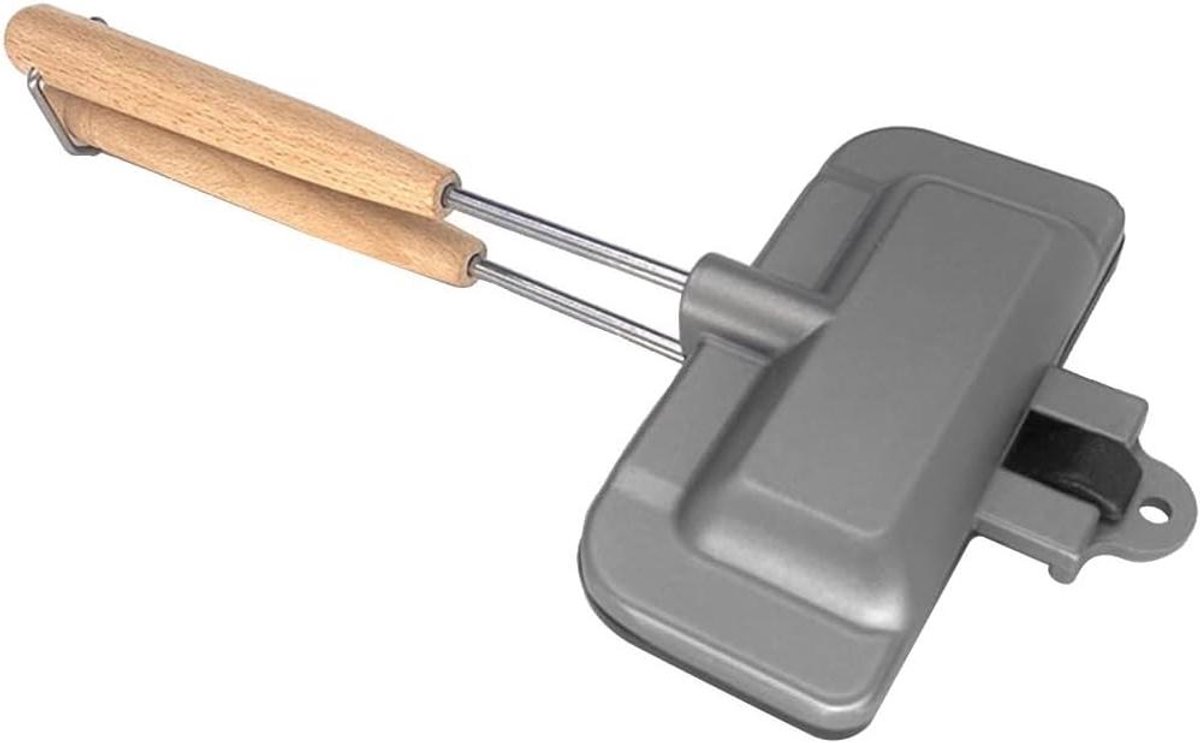 Sandwich Bakpan - Dubbelzijdig Grillen - Ontbijt Maken - Antiaanbaklaag - 305 cm - Rood