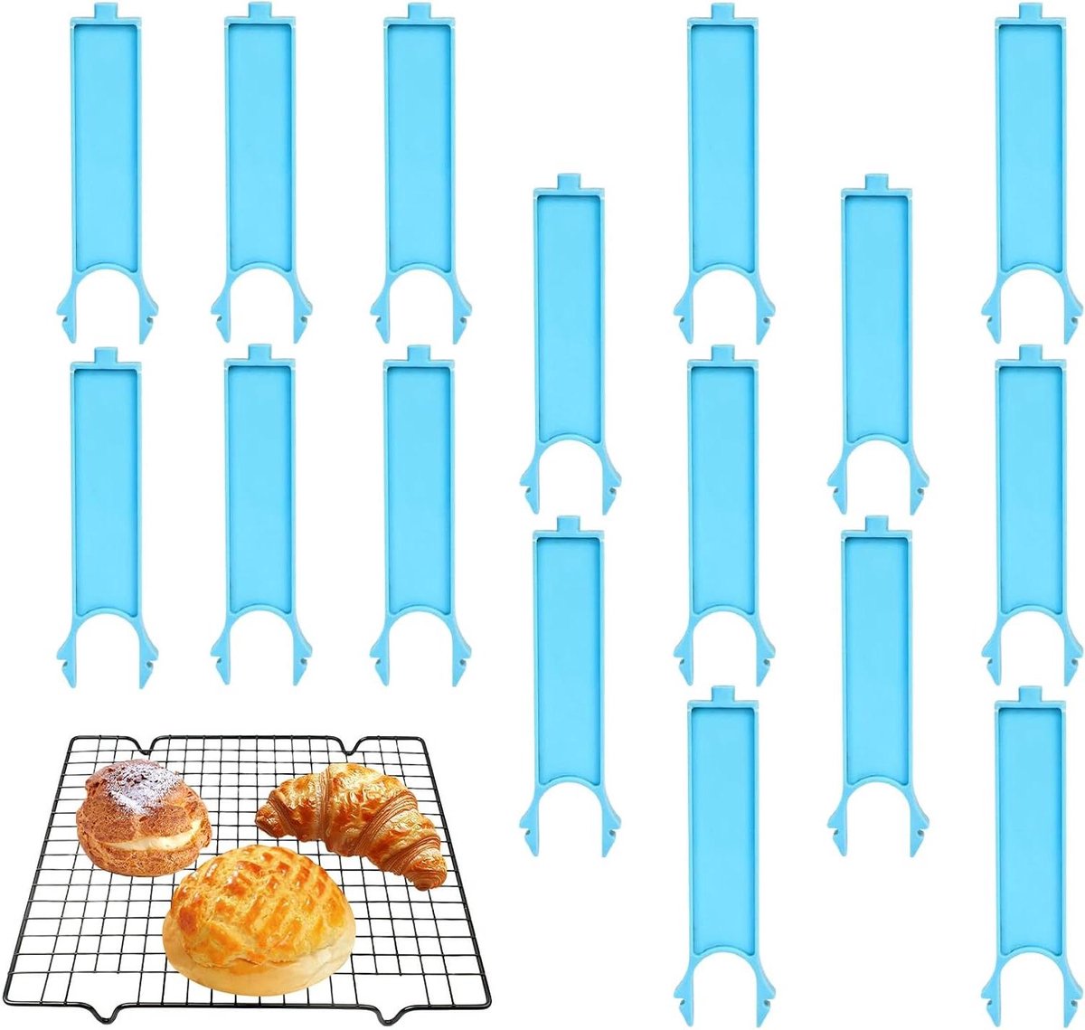 Bakplaat Stapelaar - Bakvorm Houder - Keuken Organiseren - Verbeterde Opslag - 16 stuks - Blauw