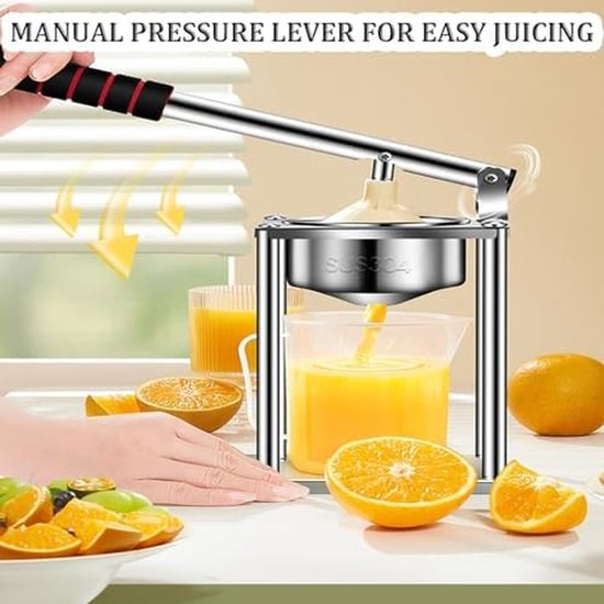 Citruspers Manual Juicer - Sinaasappelsappers met twee perskoppen, fruitpers en sappersmachine — afbeelding 3