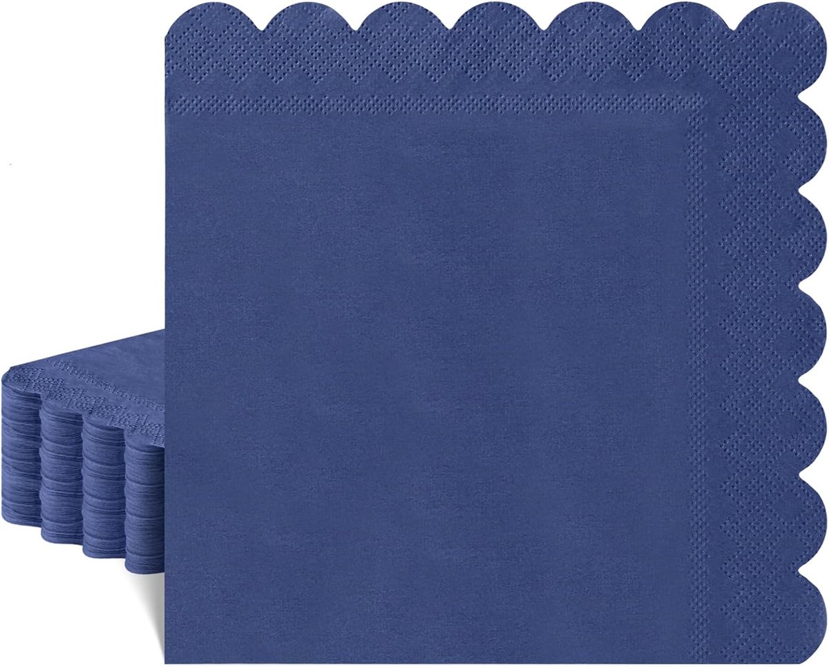 Servetten Papieren - Servetten - Tafel Servetten - Papier - Papieren Wegwerp Servetjes - Feestservetten - Voorjaar Servetten - Lunch/Diner Tafel Decoratie - 2 Laags - Donkerblauw - 33 x 33 cm - 40 Stuks - van Imperatoris