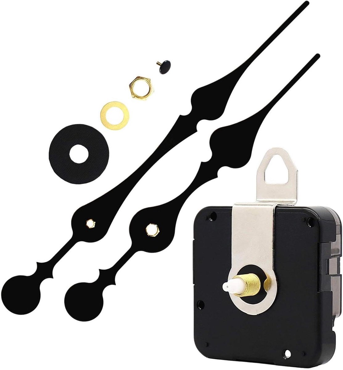 Klok Vervanging Mechanisme - Klok Motor - Klok Maken - Hoog Koppel - 16mm Aslengte - Zwart