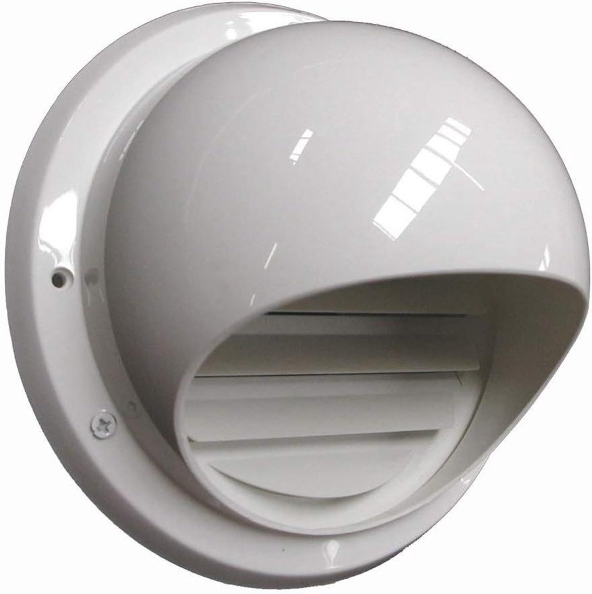 Luchtkap - Ventilatierooster - Ventilatie Buiten - Insectenwerend Gaas - 125 mm - Wit