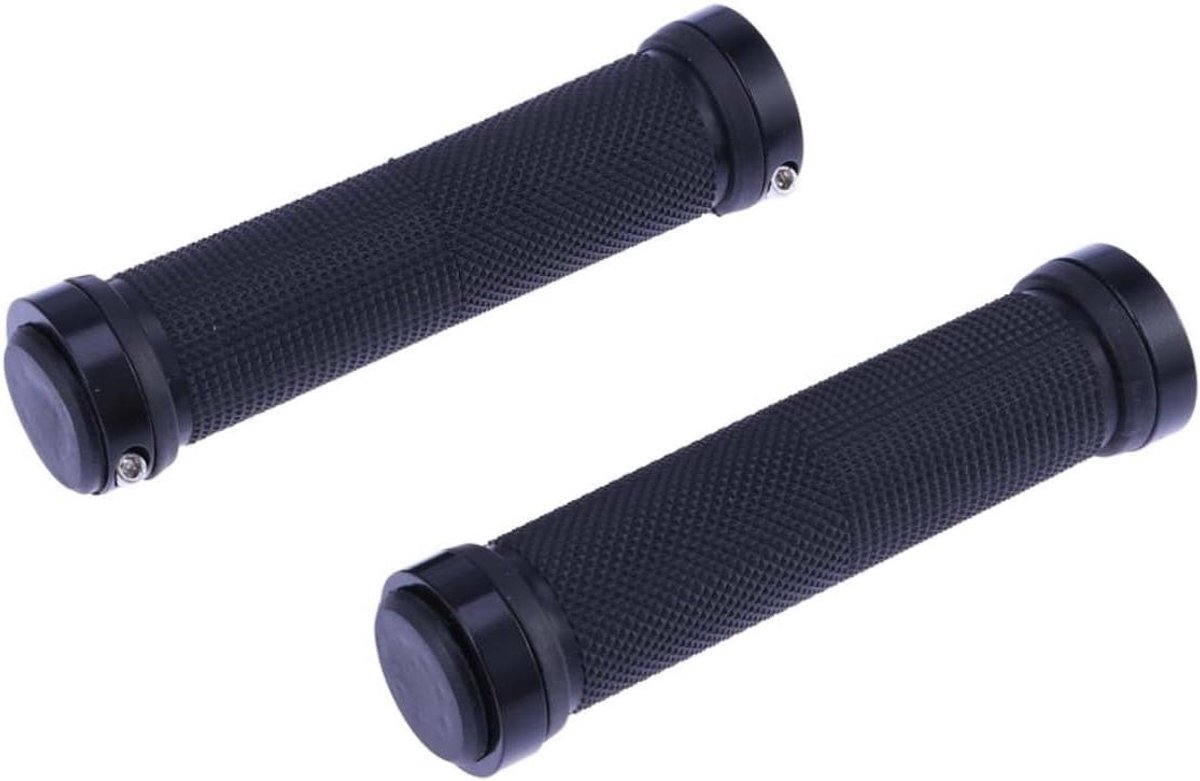 Fiets Stuurhoezen - Handvat Covers - Comfortabel Fietsen - Dubbel Vergrendelend Systeem - Standaard Maat - Zwart