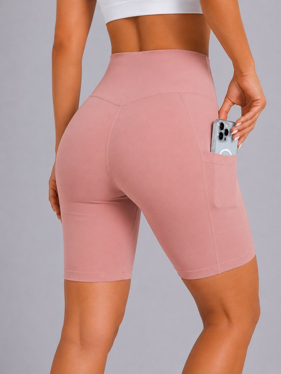 SparkNine Softflow korte sportbroek - met zakken - zachte stof - XXL - roze - dames short - half lang - fietsshort — afbeelding 3