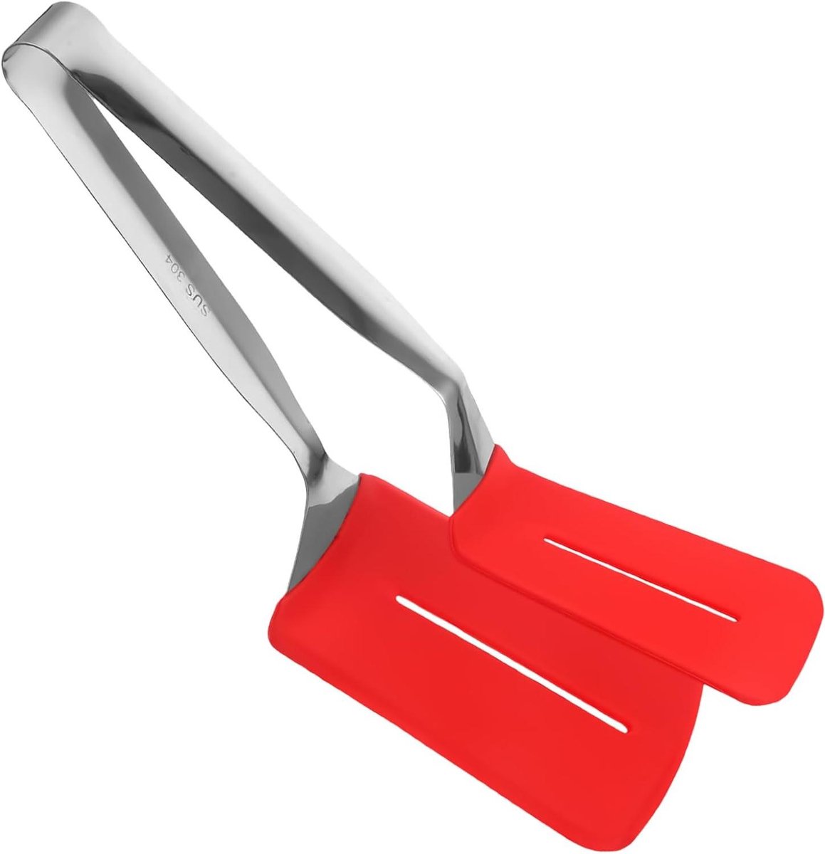 Keuken Tang - Spatel Flipper - Barbecue Hulp - Siliconen Kop - 26 cm - Zoals Getoond