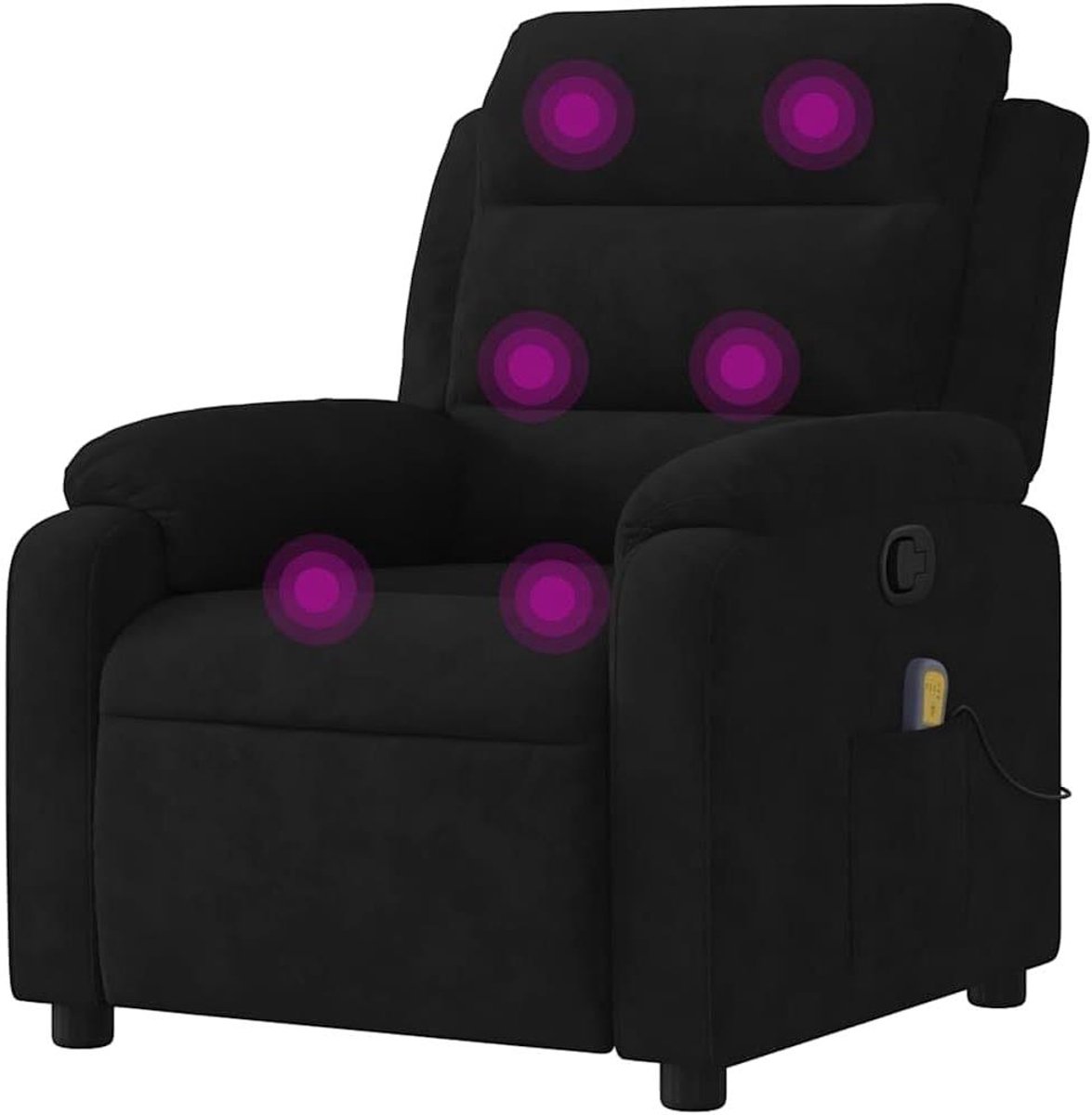 Elektrische Relaxstoel - Fauteuil met functie - Ontspannen TV Kijken - Handmatige verstelling - 75 x 100 cm - Zwart fluweel