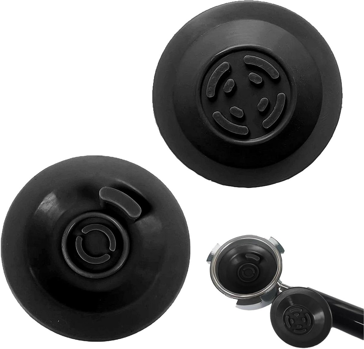2 Stuks 54 mm Reinigingsschijf voor Terugspoelen, Blindfilter voor Portafilter, Espresso Backflush Reinigingsschijf, Compatibel met Breville, Sage en Gastroback Espressomachines, Zwart