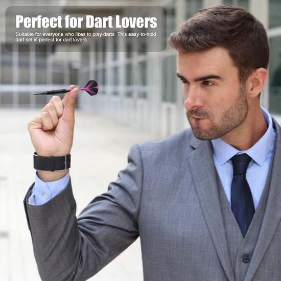 Elektronische Dartset - Darts met Zachte Punten - Gezinsvermaak - Veilig en Duurzaam - 3 Stuks - Paars — afbeelding 2