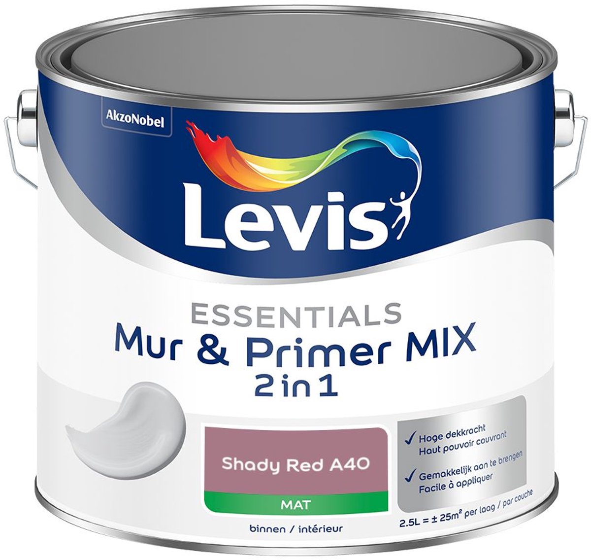 Levis - Essentials Mur & Primer Mix - Shady Red A40 - Mengverf - 2,5 L