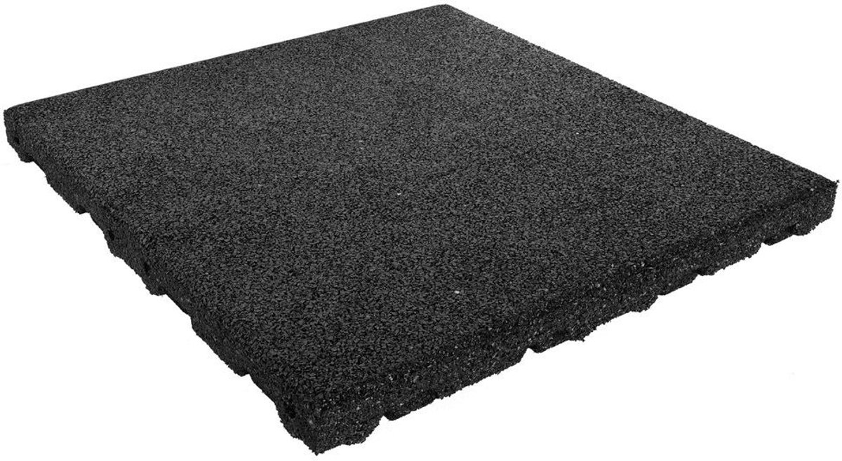 Bol.com IVOL Rubber tegels 55 mm - 1 m² (4 tegels van 50 x 50 cm) - Zwart aanbieding