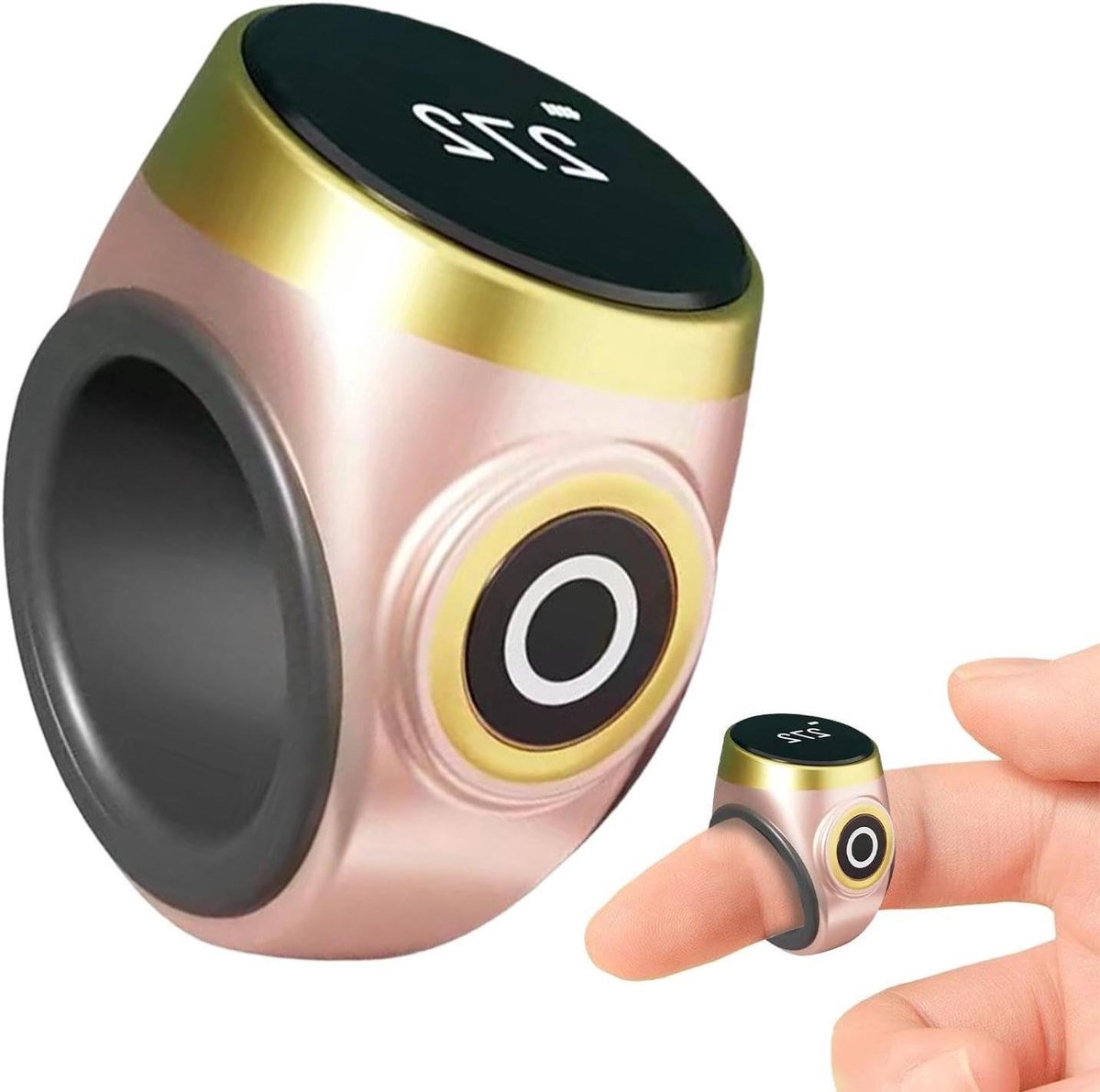 Vingerklikteller - Digitale Ring - Nauwkeurig Tellen - Oplaadbaar Display - Compact Ontwerp - Rose Gold