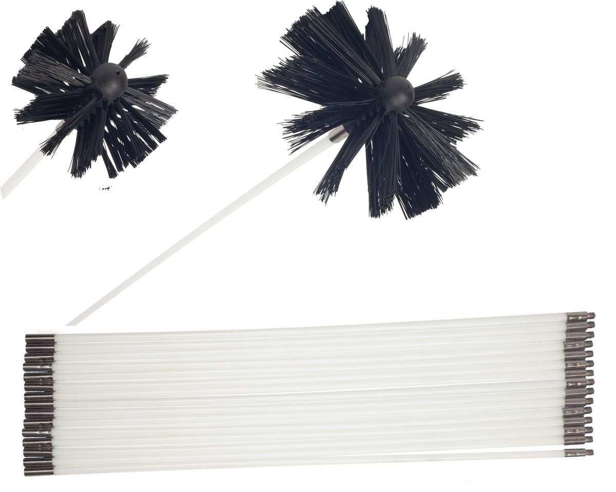 Kibani schoorsteenborstel 7 meter 10cm & 15cm - 2 borstels - schoorsteenreiniger - schoorsteenveger - schoorsteenveegset - schoorsteen borstel - veegkit - borstelset voor boormachine - boormachine