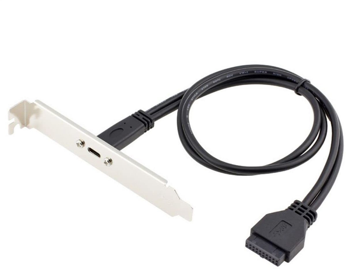 Cosensi - USB 3.0 naar USB C Chassis Achterpaneel Port Extension Kabel 0.4m