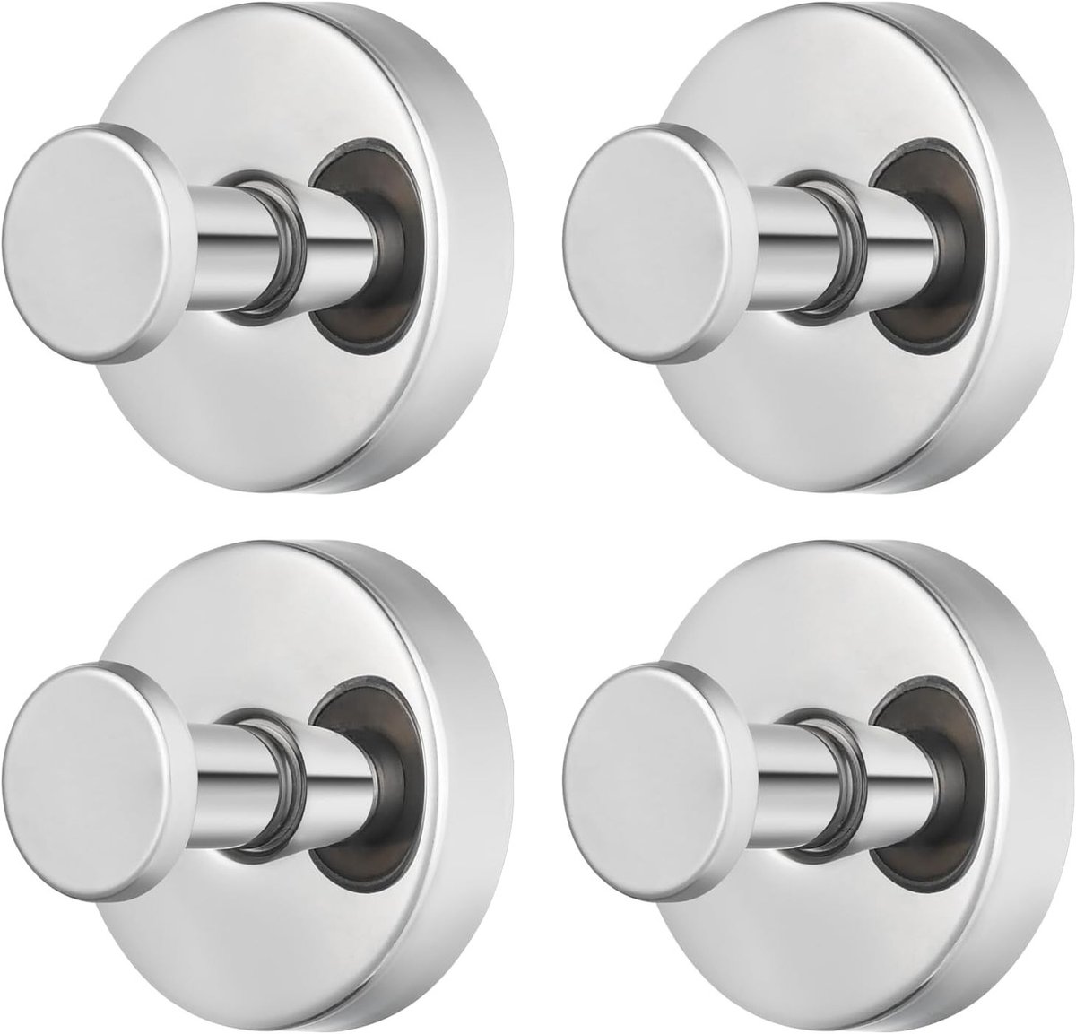 Zware Zuignap Haken voor Badkamer en Douche, Verwijderbaar en Drillingvrij, Ideaal voor Handdoeken, Badjassen en Loofah, RVS Haken voor Glas, Tegels en Spiegels (4 Stuks)