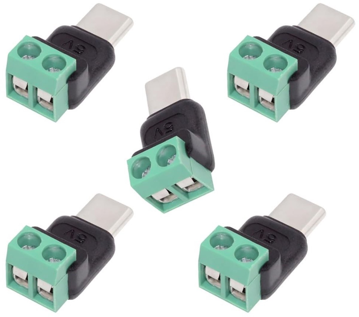 Cosensi - Dailygoods - 5 Stuks USB C 2-Pins Stekker voor Soldeervrije Aansluiting
