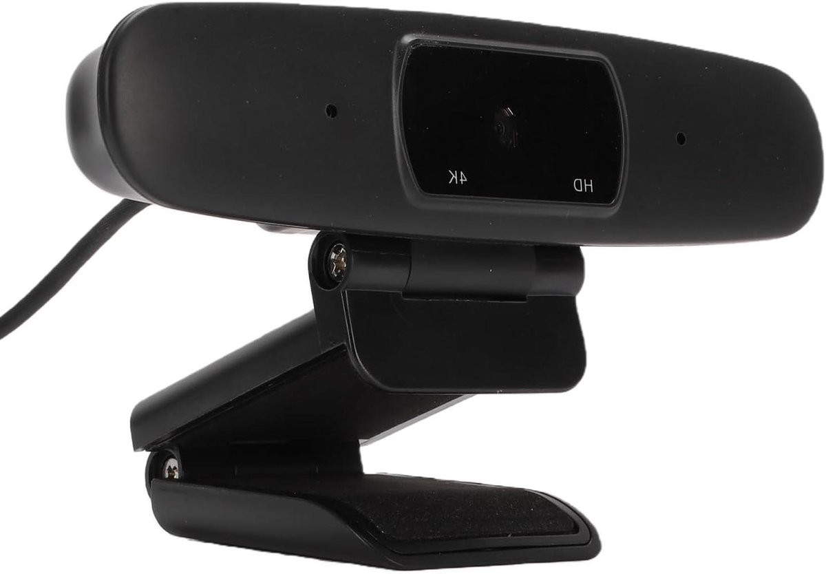 4K Webcam - HD Camera - Online Vergaderen - Groothoeklens - 1.5m Kabel - Zwart