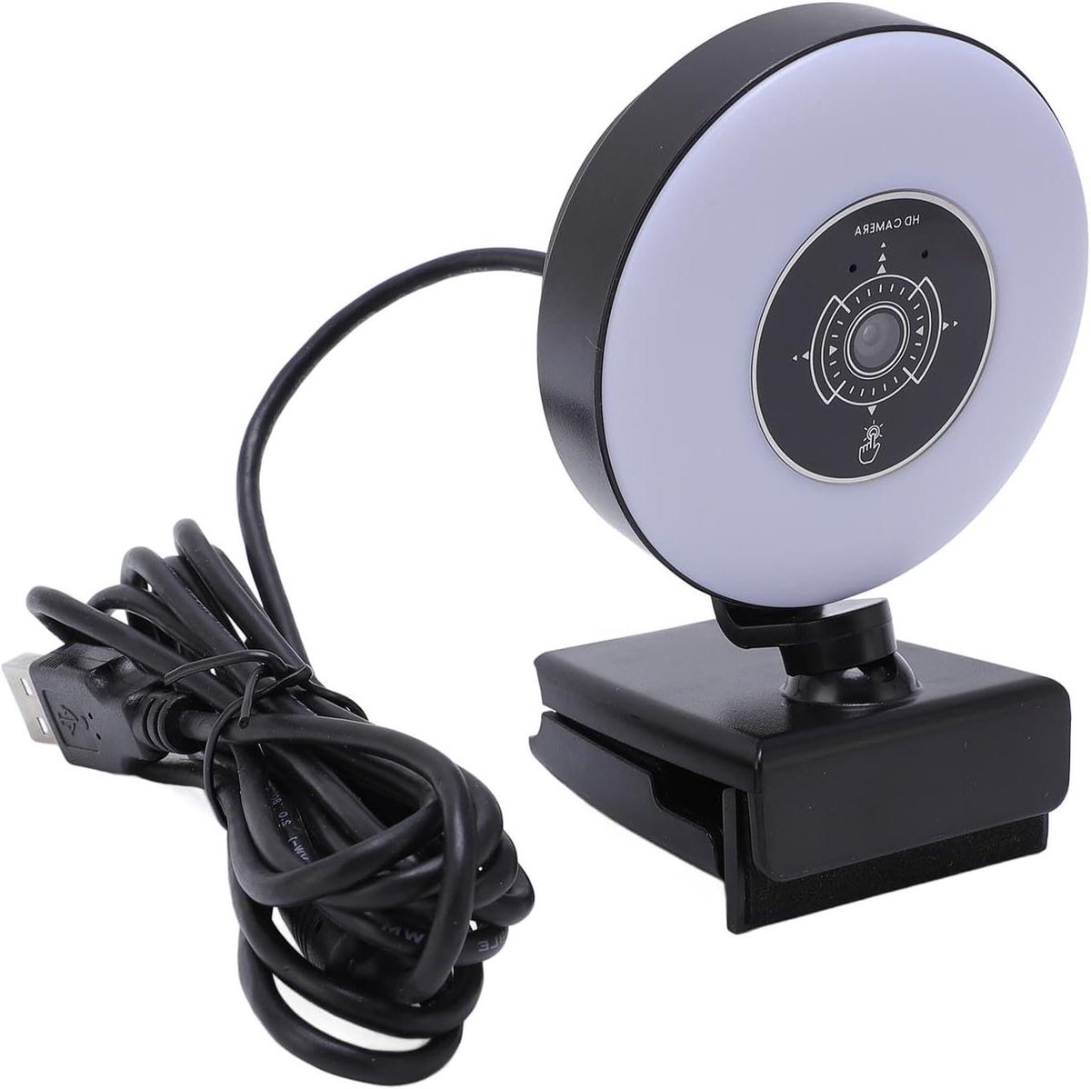 4K Webcam - HD Camera - Videobellen - Ingebouwd vullicht - 11x9x7 cm - Zwart