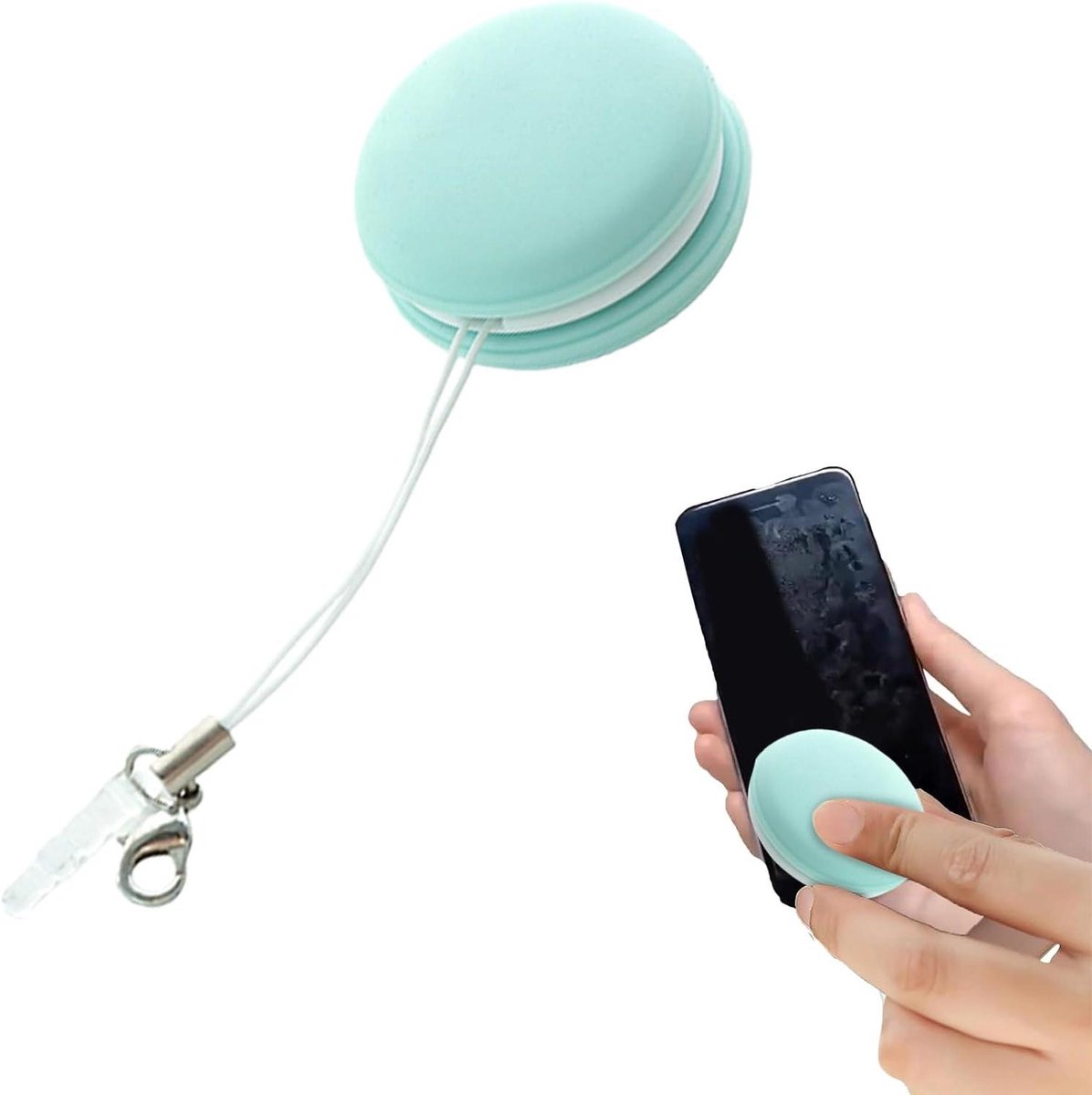 Scherm Reinigingsborstel - Lensborstel Doekje - Elektronica Schoonmaken - Met Armbandhaak - 35 cm - Groen